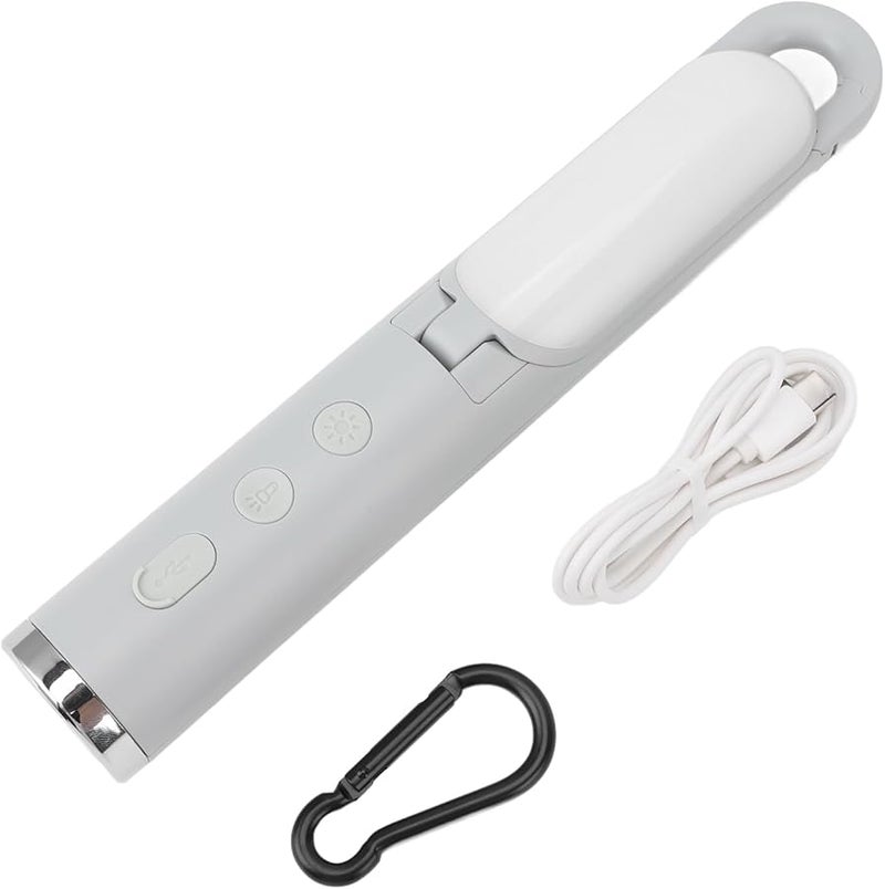 Light Green Folding Camping LED Flashlight 1500 Lumen Portable Rechargeable 1200mAh Tent Hiking Outdoor Lamp - Image 2