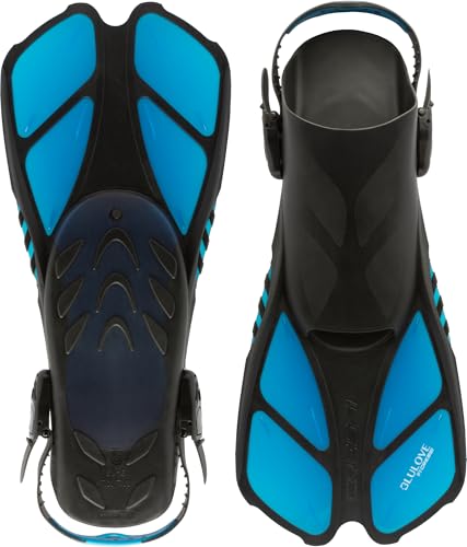 Cressi Short Adjustable Fins | Bonete Translucent Aquamarine, L/XL | US Man 9/13 | US Lady 10/14 | EU 42/47 - Image 4