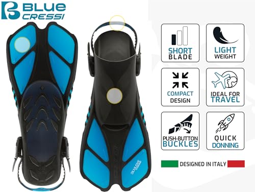 Cressi Short Adjustable Fins | Bonete Translucent Aquamarine, L/XL | US Man 9/13 | US Lady 10/14 | EU 42/47 - Image 2