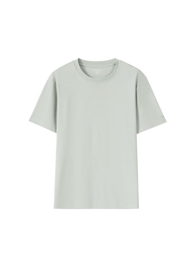 Wendao Ice Oxygen Breathable T-shirt, 7a Antibacterial Light Luxury Liquid Ammonia Breathable Round Neck Top W6806, Gray-green, Regular, M
