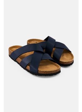Algspar Men Slip On Cork Sandals, Navy  - Image 1