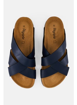 Algspar Men Slip On Cork Sandals, Navy  - Image 2