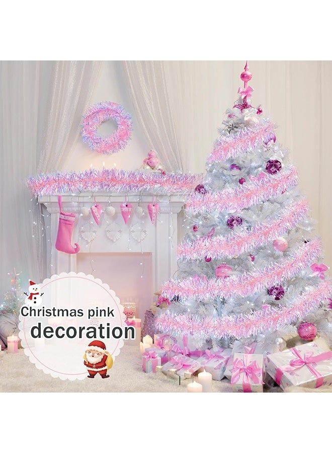 سلسلة زينة معدنية باللون الوردي، بريق وردي، زينة معدنية لعيد الحب، عيد ميلاد، حفل زفاف، حفلات عيد الفصح، عيد الهالوين، احتفالات العطلات، ديكور منزلي داخلي وخارجي، مستلزمات عيد الميلاد - Image 3