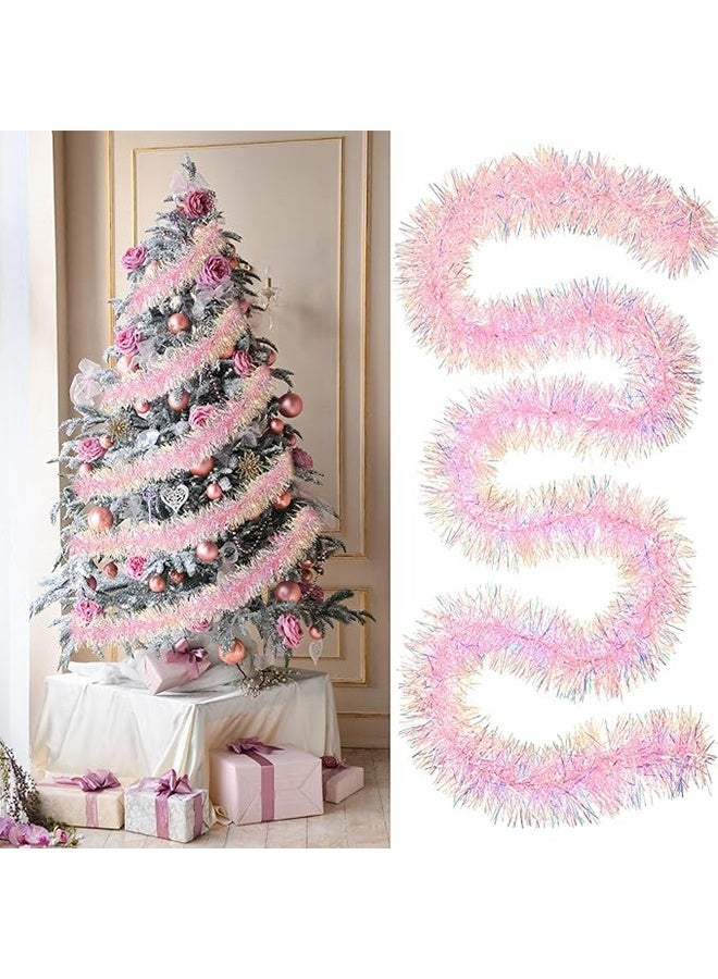 سلسلة زينة معدنية باللون الوردي، بريق وردي، زينة معدنية لعيد الحب، عيد ميلاد، حفل زفاف، حفلات عيد الفصح، عيد الهالوين، احتفالات العطلات، ديكور منزلي داخلي وخارجي، مستلزمات عيد الميلاد - Image 1