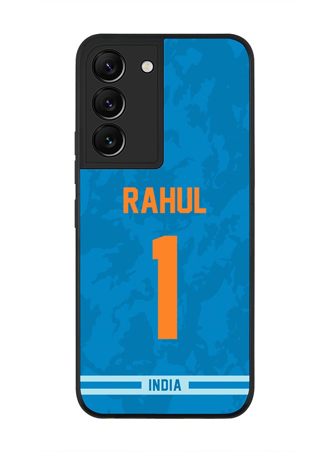 Stylizedd - Rugged Black Edge Case for Samsung Galaxy S22+ 5G, Slim fit Soft Case Flexible Rubber Edges Thin Cover - Player Name - KL Rahul, Jersey Number- 1 - Image 1