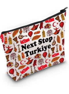 JXGZSO JXGZSO Turkiye Symbols Souvenir Bag Traveler Gift Next Stop Turkiye Makeup Bag Turkiye Lover Gift Turkiye landmark Gift 