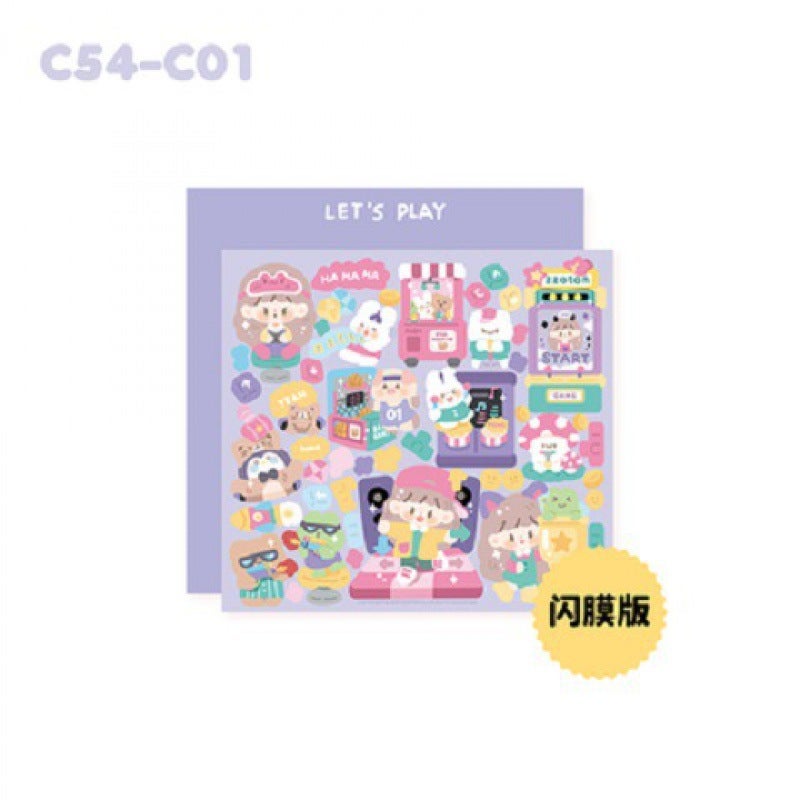 Generic [Zhuodawang theme scene seamless stickers collection] Goka stickers waterproof cartoon cute collage material hand account Play game Flash Film-Zhuo Dawang square seamless stickers