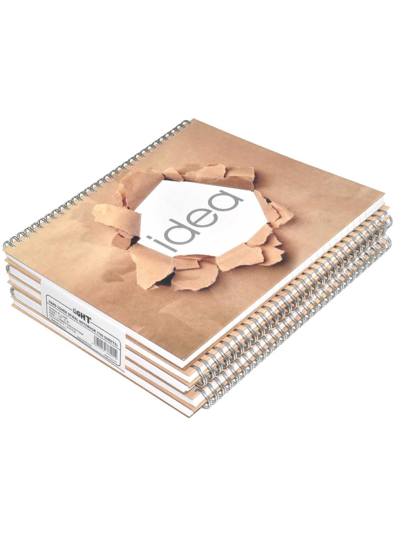 Light دفتر ملاحظات صلب حلزوني FIS LIGHT عبوة من 5 100 ورقة. الحجم 10X8 بوصة (25.4 X 20.32 سم) -LINBS1081001308 - Image 1