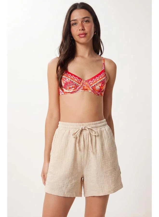 Lovely Istanbul Pocket Muslin Shorts LMX0011 CREAM.
