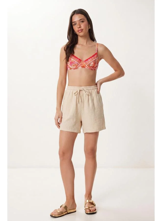 Lovely Istanbul Pocket Muslin Shorts LMX0011 CREAM.