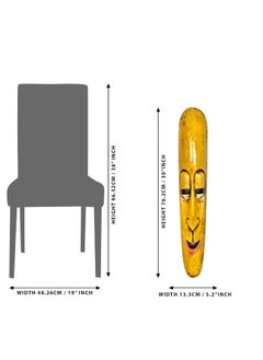 UmI. Umi Terracotta Wall Hanging Home Decorative Mask Size 30 inch Yellow  - Image 2