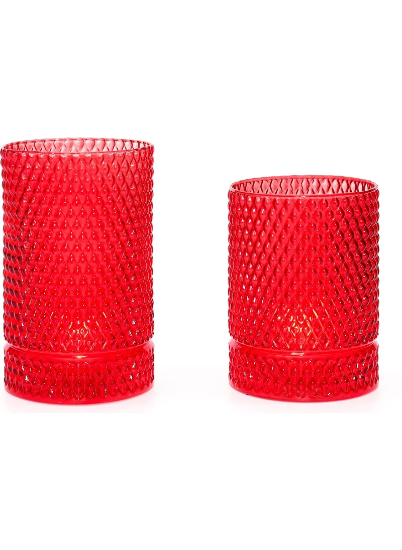 ميسي Red Diamond Glass Vase/candle holder(17 Cm)