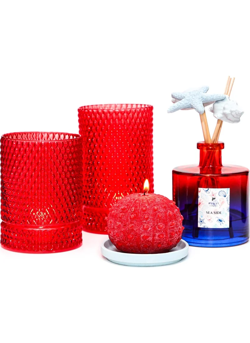 ميسي Red Diamond Glass Vase/candle holder(17 Cm)
