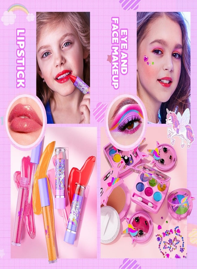 Beayuck Kids Makeup Kit for Girl - Girls Makeup Kit Toys with Flying Horse Storage Case, Kids Play Makeup Set for Christmas Birthday Gift 3-12 Years Old - Image 4
