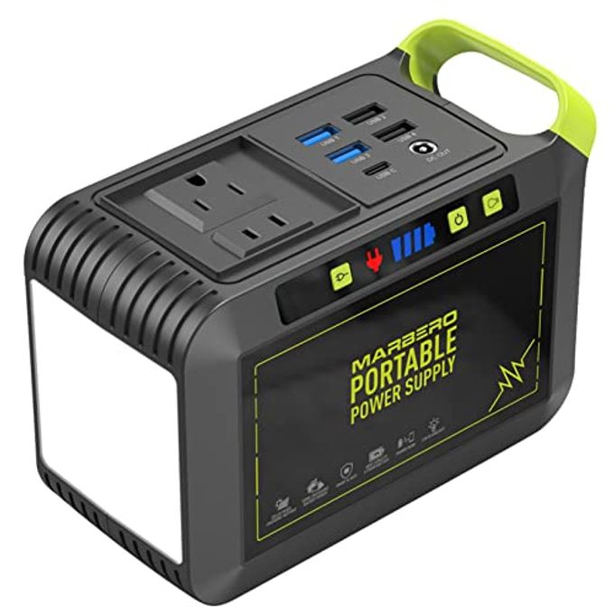 MARBERO Portable Power Station 88Wh Camping Lithium Battery Solar Generator Fast Charging With Ac Outlet 120W Peak Power Bank(Solar Panel Optional) For Home Backup Outdoor Emergency Rv Van Hunting - Image 1