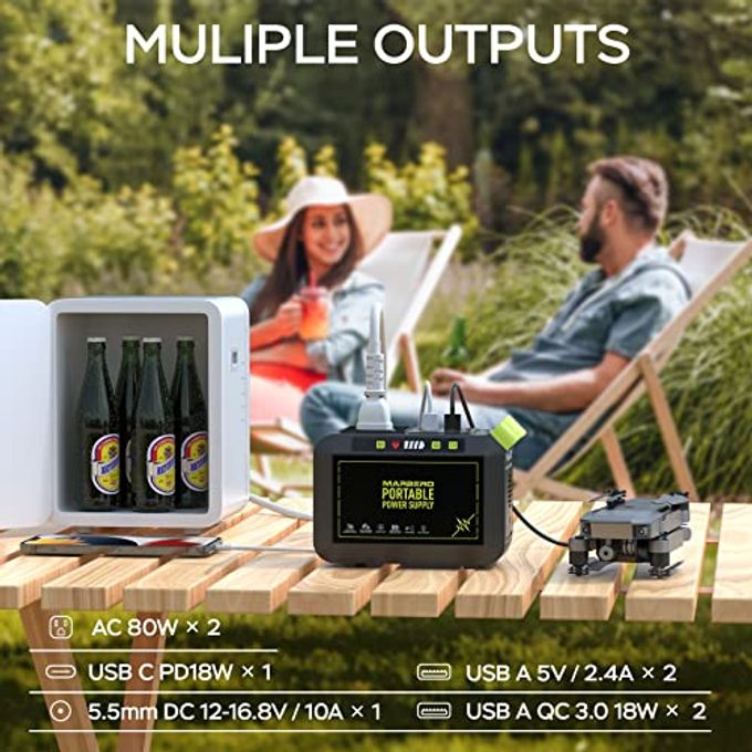 MARBERO Portable Power Station 88Wh Camping Lithium Battery Solar Generator Fast Charging With Ac Outlet 120W Peak Power Bank(Solar Panel Optional) For Home Backup Outdoor Emergency Rv Van Hunting - Image 5