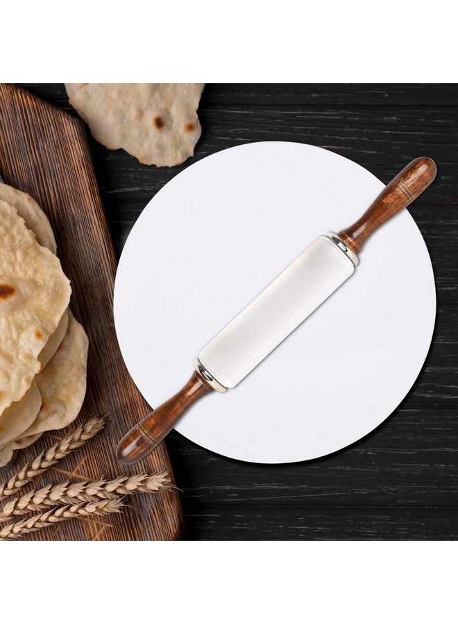 ROLLYWARE White Crystal Roti Roller + Acrylic Chakla chapati Maker Chakla with Stylish Crystal Belan Rolling pin - Upgrade Your Baking - Non-Stick & Zero Maintenance [ Chakla + Belan ] - Image 3