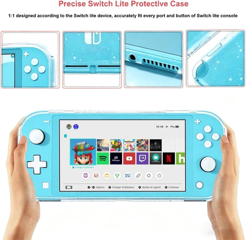 Sunmike Switch Lite Case for Nintendo Switch Lite, Protective Case Cover for Nintendo Switch Lite Games Shockproof TPU Slim Skins Protective Cover Switch Lite Accessories Case Protector - Crystal Glitter - Image 2