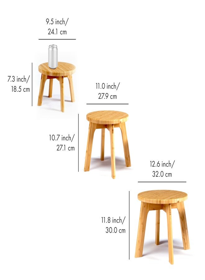GOBAM Bamboo Step Stool, 7.3 inches - Sturdy Foot Stool for Adults and Kids, Portable Wooden Stool for Kitchen, Bathroom, Bedroom, or Toy Room - 300 lbs Capacity - Image 3