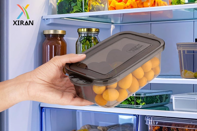 Xiran Fridge Storage Containers, Storage Box for Kitchen, Refrigerator Organizer Containers, Kitchen Storage Box, Fridge Storage Boxes, Pantry Organization (Pack of 6, 1100Ml) - Image 3