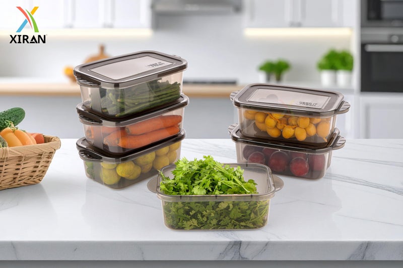Xiran Fridge Storage Containers, Storage Box for Kitchen, Refrigerator Organizer Containers, Kitchen Storage Box, Fridge Storage Boxes, Pantry Organization (Pack of 6, 1100Ml) - Image 2