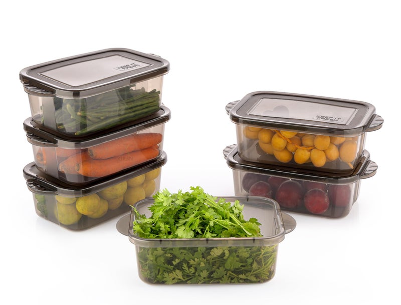 Xiran Fridge Storage Containers, Storage Box for Kitchen, Refrigerator Organizer Containers, Kitchen Storage Box, Fridge Storage Boxes, Pantry Organization (Pack of 6, 1100Ml) - Image 5