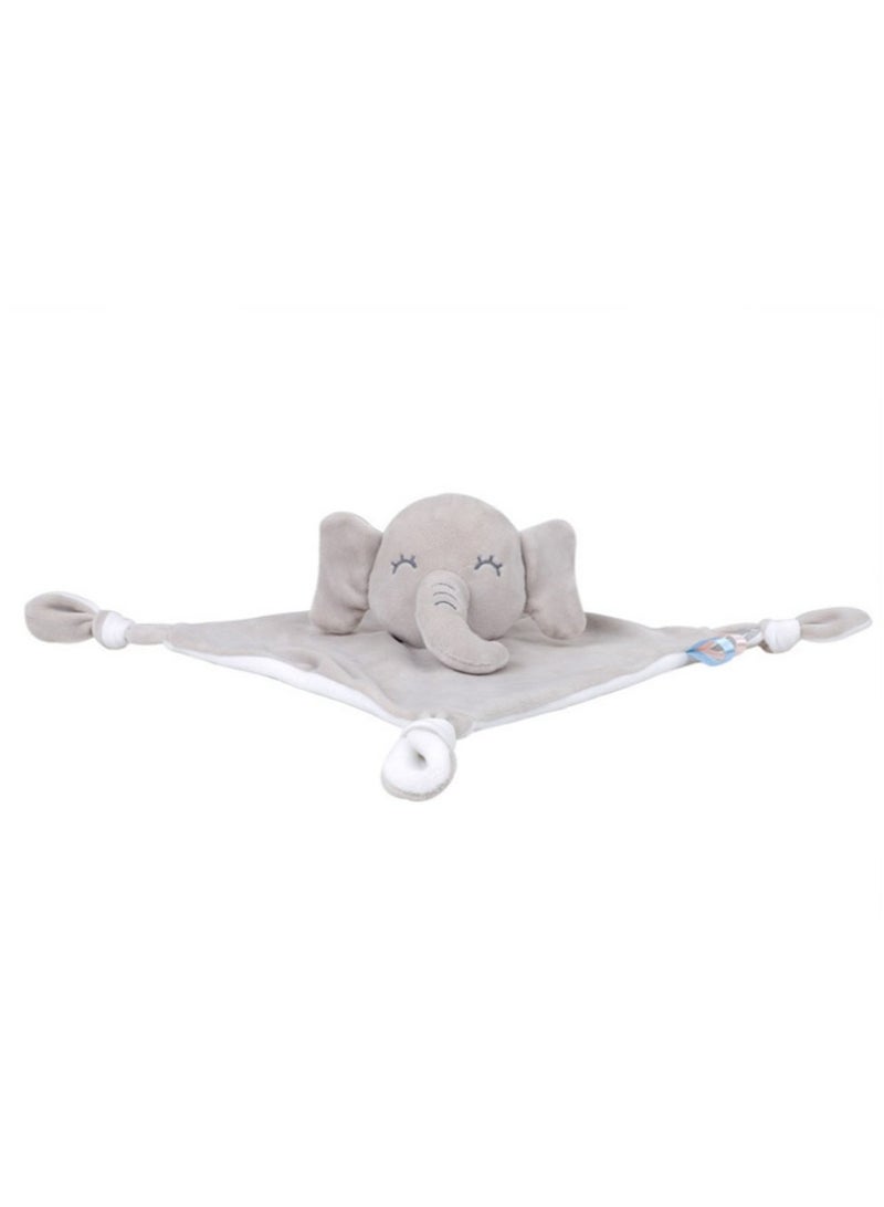 Jingke Baby Safety Blanket Cute Animals Seeping Doll Safety Blanket Early Education Educational Toys Comfort Towel,Gray Elephant - Image 2