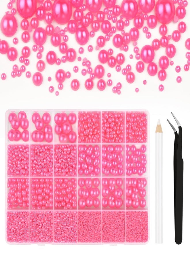 Bouiexye 13000 Pcs Peach Flatback Pearls 2/3/4/5/6/8/10mm Half Round Pearls for DIY Crafts Nail Art Shoes Mobile Phone Cases Etc - Image 1