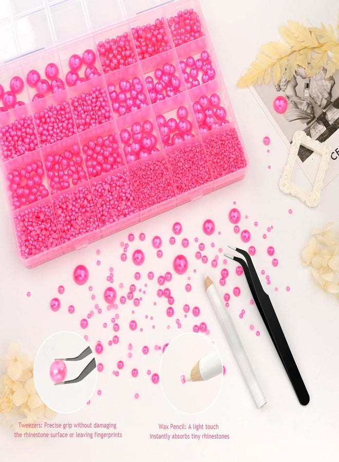 Bouiexye 13000 Pcs Peach Flatback Pearls 2/3/4/5/6/8/10mm Half Round Pearls for DIY Crafts Nail Art Shoes Mobile Phone Cases Etc - Image 4