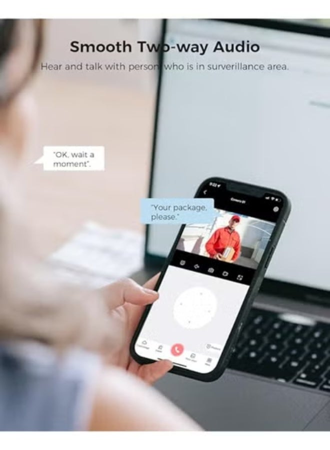 نظام كامل أمان WiFi – 8 كاميرات 5MP، 10 قنوات NVR، قرص صلب 3 تيرابايت، صوت ثنائي الاتجاه، جهاز تحكم عن بعد، مقاوم للماء - Image 3