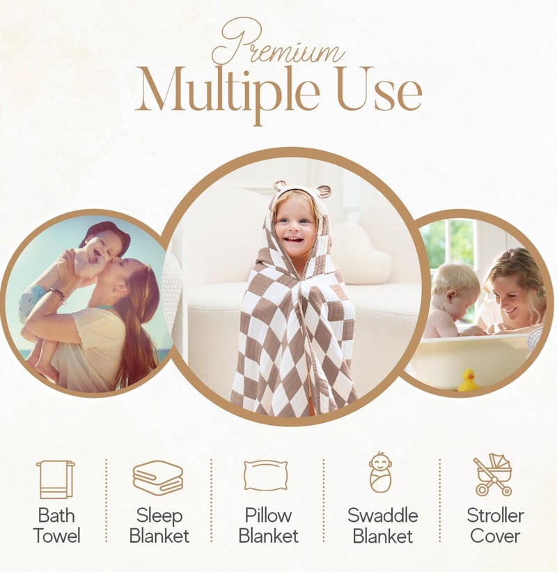HardNok UltraSoft Muslin Toddler Hooded Towel  55 x 28 Inches Ideal for Bath  Beach Suitable for Both Boys  Girls from Newborns to Toddlers - Image 5
