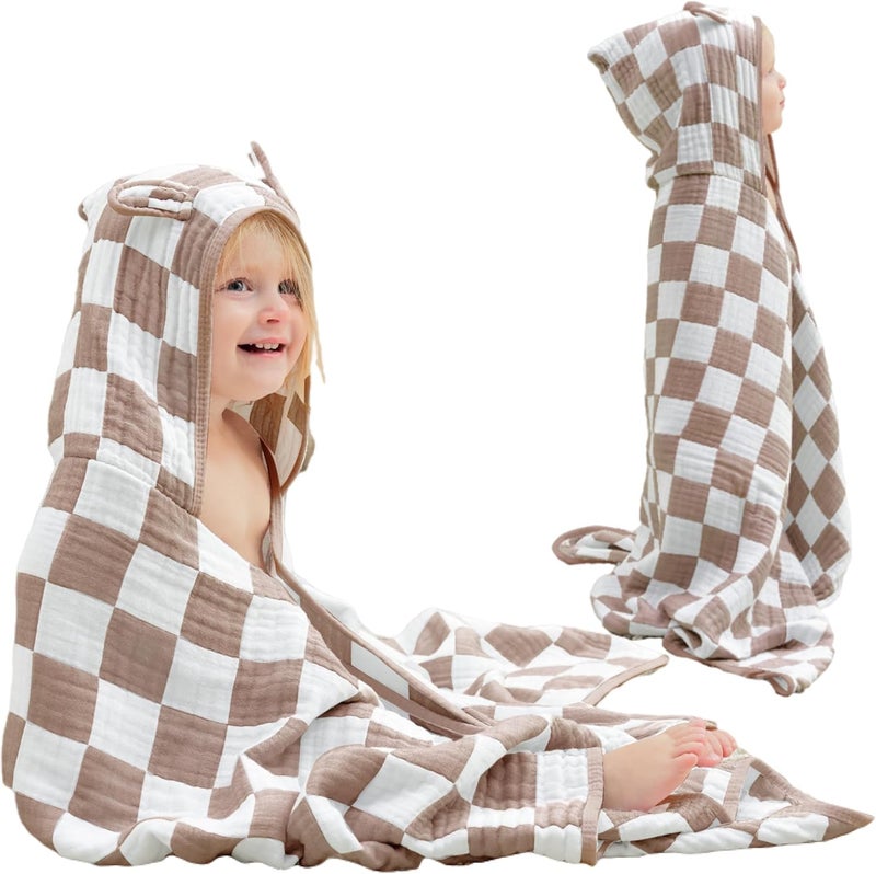 HardNok UltraSoft Muslin Toddler Hooded Towel  55 x 28 Inches Ideal for Bath  Beach Suitable for Both Boys  Girls from Newborns to Toddlers - Image 1