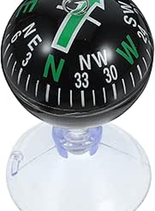 Green 38mm Car Dashboard Compass with Suction Mount for Navigation - Image 1