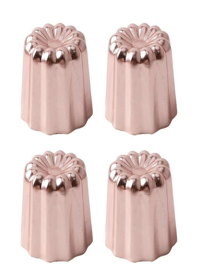 Kopida 4pcs Canele Mold Cake Pan Non-Stick Canele Muffin Bakeware Cupcake Pan Mini Cake Mold DIY Muffin Baking Tool Pastry Decorating Tool Baking Pan, 1.77 * 1.77 * 2.16in - Image 1