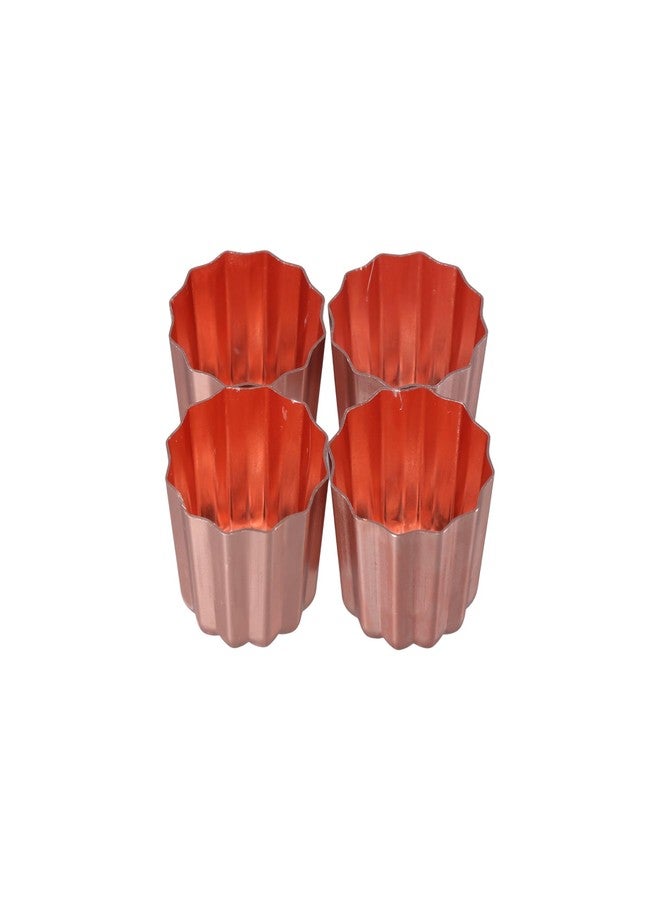 Kopida 4pcs Canele Mold Cake Pan Non-Stick Canele Muffin Bakeware Cupcake Pan Mini Cake Mold DIY Muffin Baking Tool Pastry Decorating Tool Baking Pan, 1.77 * 1.77 * 2.16in - Image 3