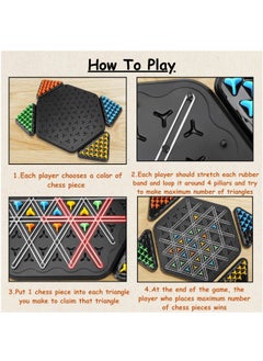 ESSEN Chain Triangle Chess Game Family Night Board Game Chain Chess Desktop Puzzle 2-4 players Interactive Game Rubber band board game for Kids Adults Family Party Birthday Gift for 3-12 Years Old Boys Girls  - Image 4