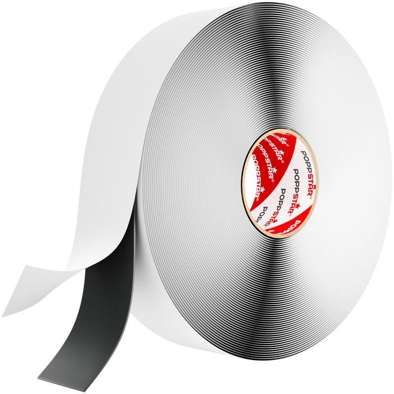 Poppstar Double-Sided Butyl Tape (25m x 50mm x 1.6mm) Butyl Rubber Tape, Black - Image 1