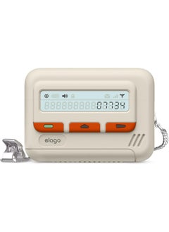 Elago Pager Compatible with AirPods Pro 2 2nd Generation Shock Resistant, Full Protection, with Lanyard - Classic White  - Image 1