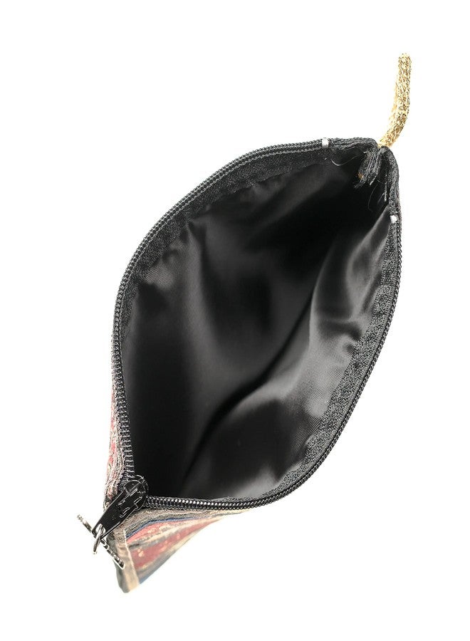 Intercession Hand-Woven, Lined Madonna and Child Rosary Pouch, Made in Turkey with Premium Metallic Thread (Red - Small) - Image 5