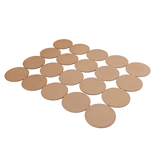 IVEI DIY Thin MDF Coasters Wood Sheet Craft -MDF Plain Wooden Coasters Shaped Blank Cutouts for Painting Wooden Sheet Craft, Decoupage, Resin Art Work & Decoration - Set of 20 (Round) - Image 5