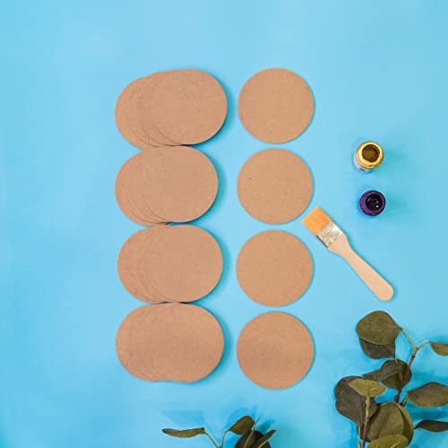 IVEI DIY Thin MDF Coasters Wood Sheet Craft -MDF Plain Wooden Coasters Shaped Blank Cutouts for Painting Wooden Sheet Craft, Decoupage, Resin Art Work & Decoration - Set of 20 (Round) - Image 2