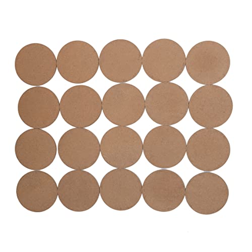 IVEI DIY Thin MDF Coasters Wood Sheet Craft -MDF Plain Wooden Coasters Shaped Blank Cutouts for Painting Wooden Sheet Craft, Decoupage, Resin Art Work & Decoration - Set of 20 (Round) - Image 4