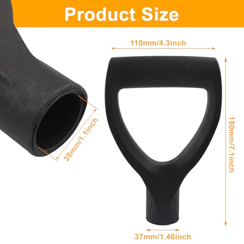 Moicstiy Shovel D Grip Handle, 28mm Inner Diameter Plastic Spade Handle for Digging Raking Tools - Image 3