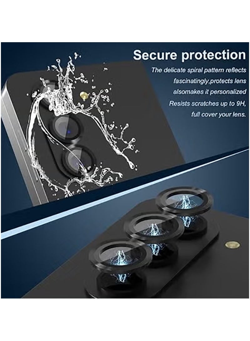 Compatible with Samsung Galaxy Z Fold 7 camera lens protector, Metallic texture style tempered glass camera lens cover Galaxy Z Fold 7 [Metal CD cable]- Black  - Image 3