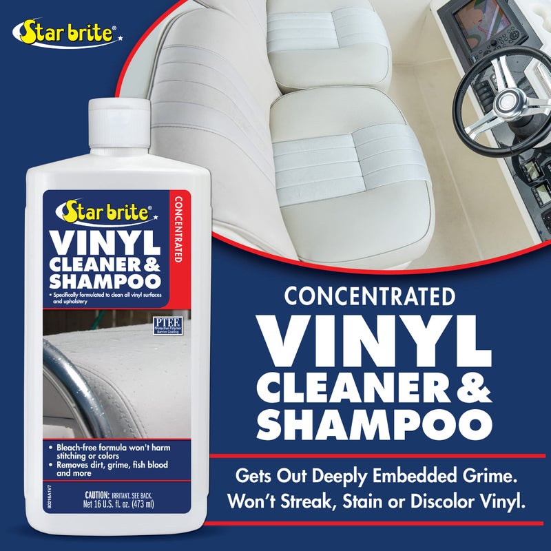 Star Brite منظف وشامبو فينيل مركز من ستار برايت - مثالي لجميع أسطح الفينيل، الداخلية والخارجية، عمل تنظيف عميق - 16 أونصة (080216P) - Image 1
