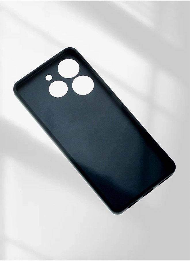 TEAM LUXURY - Infinix Tecno Spark 10 Pro 4G Soft Silicone Gel Rubber Case Shockproof Matte Finish Back Cover Inner Fabric Lining full Camera Protection Case for Infinix Tecno Spark 10 Pro 4G (Black) - Image 1