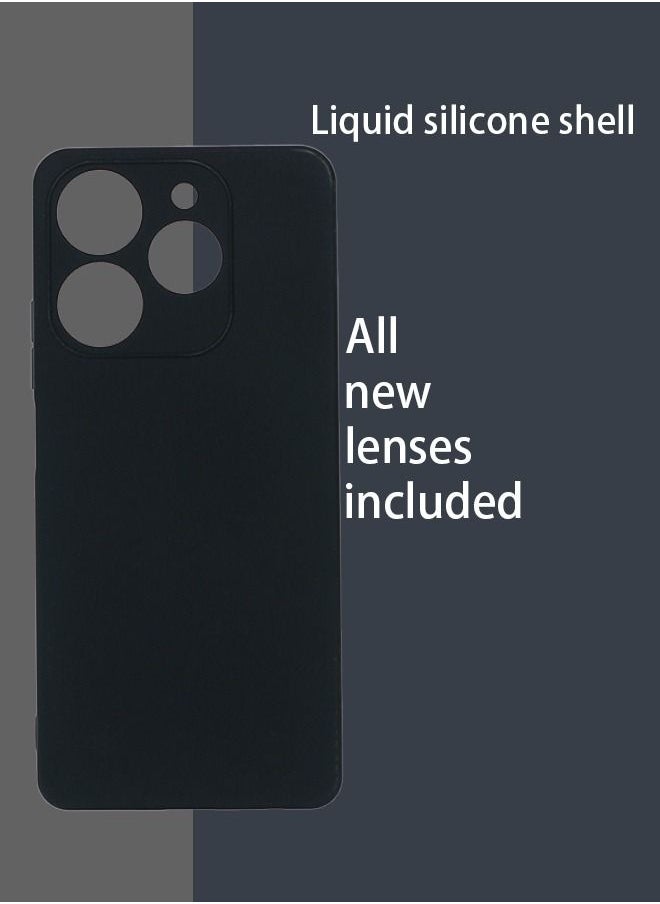 TEAM LUXURY - Infinix Tecno Spark 10 Pro 4G Soft Silicone Gel Rubber Case Shockproof Matte Finish Back Cover Inner Fabric Lining full Camera Protection Case for Infinix Tecno Spark 10 Pro 4G (Black) - Image 1