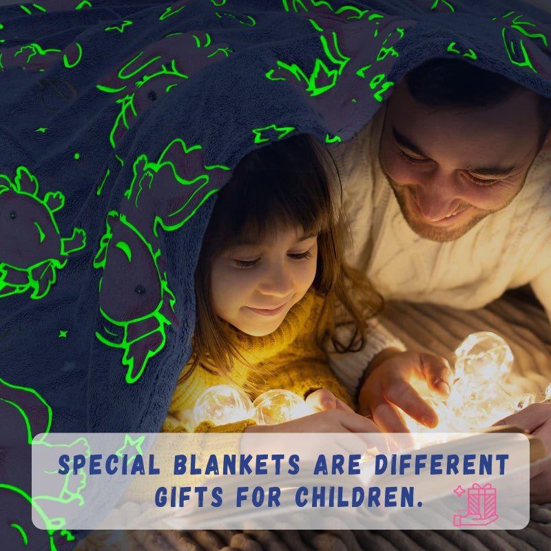 GEULAY Axolotl Blanket Glow in The Dark for Girls, Axolotl Gifts Toys for Kids Teens Girls Easter, Soft Cozy Plush Fleece Throw Blankets for Couch Bed Travel, Graduation Room Decor, Birthday Gifts 50x60inch - Image 4