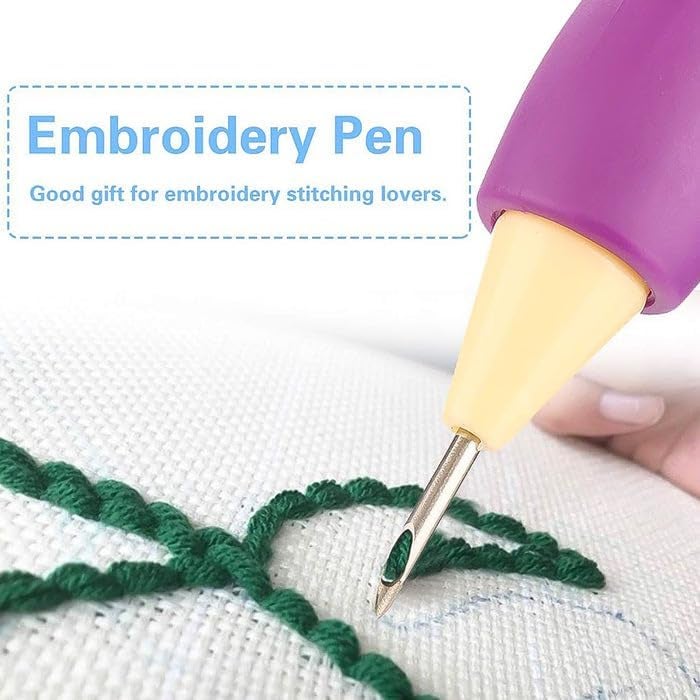 Prabhas Designs Embroidery Punch Needle Pen Set with 8-inch Hoop for Embroidery, 3 Sizes of The Needle, Felting Crochet Knitting Needle Tool for Beginners, DIY Sewing  - Image 4