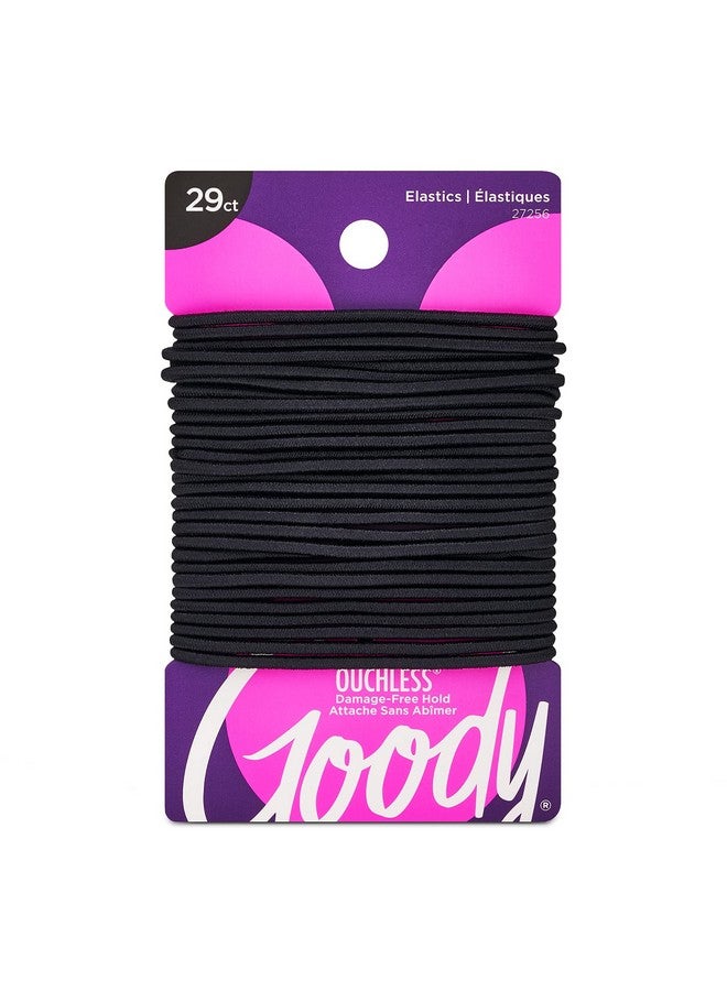 قودي  ربطة شعر مرنة للنساء من Goody Ouchless - 29 قطعة، لون أسود - 2 مم للشعر الناعم إلى المتوسط - إكسسوارات شعر بدون ألم للنساء، مثالية للضفائر طويلة الأمد وذيل الحصان والمزيد - Image 1
